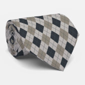 Cravate Black And Gray Argyle  (Roulé)