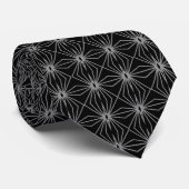 Cravate Black And Gray Mid Century Line Drawing Pattern (Roulé)