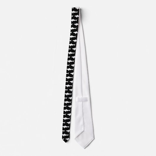 Cravate Black and great white shark fish pattern neck tie (Dos)