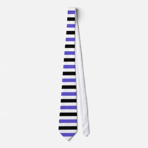 Cravate Black and Iris Stripes Motif Modern White