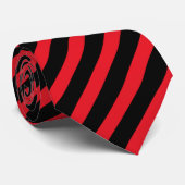 Cravate Black and Red Stripe Modern (Roulé)