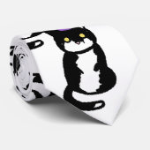 Cravate Black and White Cat Celebration Tie (Roulé)