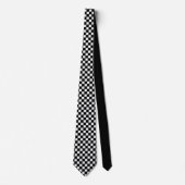 Cravate Black and White Checkered Custom Necktie (Devant)
