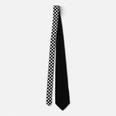 Cravate Black and White Checkered Custom Necktie (Dos)