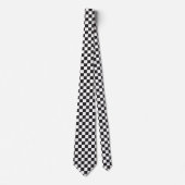 Cravate Black and White Checkered Pattern Neck Tie (Devant)