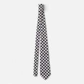 Cravate Black and White Checkered Pattern Neck Tie (Dos)