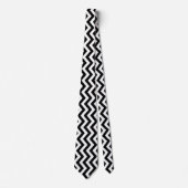 Cravate Black And White Chevron Pattern (Devant)