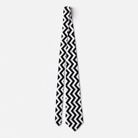 Cravate Black And White Chevron Pattern (Dos)