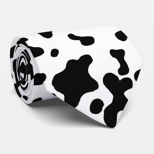 Cravate Black and White Cow Hide Pattern Tie (Roulé)