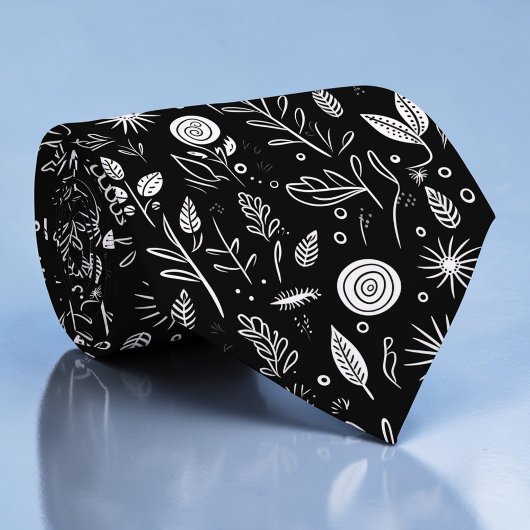 Cravate Black and White Custom Necktie