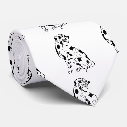 Cravate Black and white Dalmatian (Roulé)