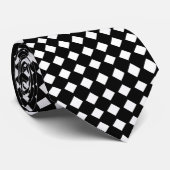 Cravate Black and White Diamonds Tie (Roulé)