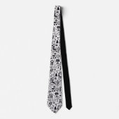 Cravate Black and White Doodles Custom Necktie (Devant)