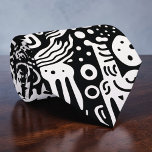 Cravate Black and White Doodles Custom Necktie<br><div class="desc">A timeless and versatile accessory, this custom necktie features a classic black and white pattern. Perfect for adding a touch of sophistication to any outfit, whether it's for a formal event, a business meeting, or simply to elevate your everyday look. The crisp stripes create a stylish and refined appearance, making...</div>