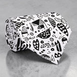 Cravate Black and White Doodles Custom Necktie<br><div class="desc">A timeless and versatile accessory, this custom necktie features a classic black and white pattern. Perfect for adding a touch of sophistication to any outfit, whether it's for a formal event, a business meeting, or simply to elevate your everyday look. The crisp stripes create a stylish and refined appearance, making...</div>
