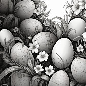 Cravate Black and White Easter Eggs 