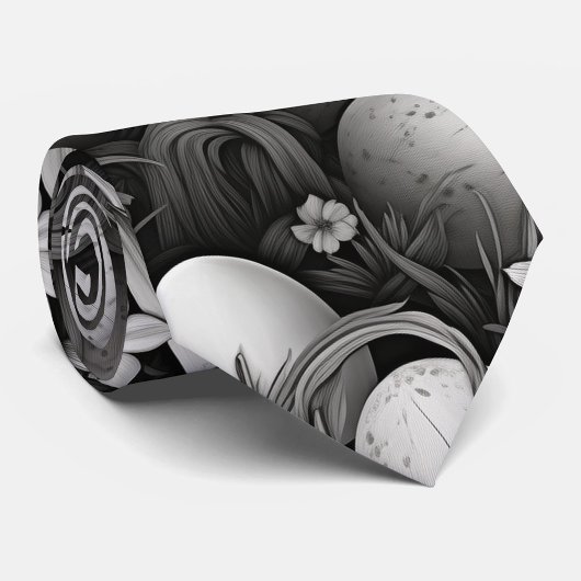 Cravate Black and White Easter Eggs 