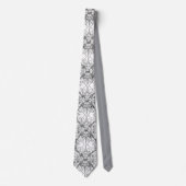 Cravate Black and White Geometric Art Deco Floral Mens (Devant)