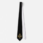 Cravate Black and White Masonic Freemason Monogram (Devant)