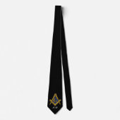 Cravate Black and White Masonic Freemason Monogram (Devant)