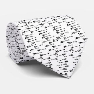 Cravate Black and white minimalist boho arrow pattern