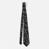 Cravate Black and White Modern Intricate Ornate (Dos)