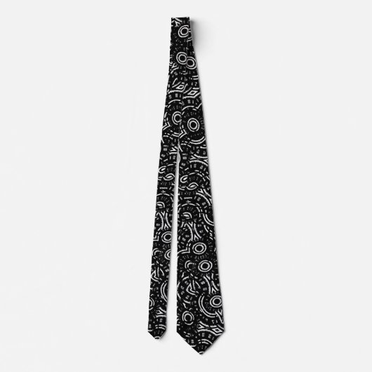 Cravate Black and White Modern Intricate Ornate (Dos)