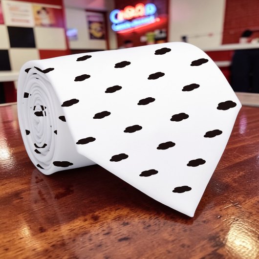Cravate Black and White Pattern Custom Necktie