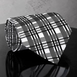 Cravate Black and White Plaid Custom Necktie<br><div class="desc">A timeless and versatile accessory, this custom necktie features a classic black and white pattern. Perfect for adding a touch of sophistication to any outfit, whether it's for a formal event, a business meeting, or simply to elevate your everyday look. The crisp stripes create a stylish and refined appearance, making...</div>