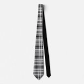 Cravate Black and White Plaid Custom Necktie (Devant)