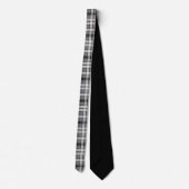 Cravate Black and White Plaid Custom Necktie (Dos)