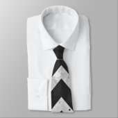 Cravate Black and white Rustic Chevron pattern (Attaché)