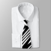 Cravate black and white smooth organic wavy pattern (Attaché)