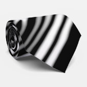 Cravate black and white smooth organic wavy pattern (Roulé)