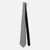 Cravate Black and White Striped Custom Necktie (Devant)