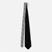Cravate Black and White Striped Custom Necktie (Dos)