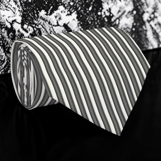 Cravate Black and White Striped Custom Necktie
