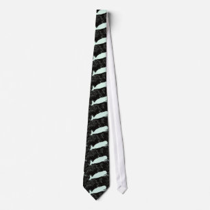 Cravate black and white whale tie