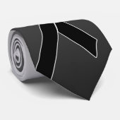 Cravate Black Awareness Ribbon + your message (Roulé)
