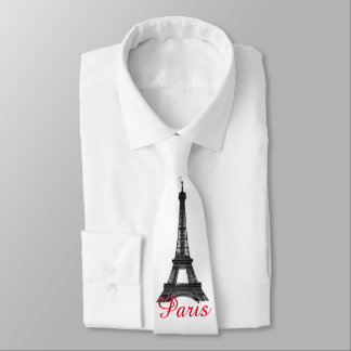 Cravate Black Blanc Tour Eiffel Paris Love City Travel