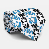 Cravate Black Blue Stained Glass Pattern (Roulé)