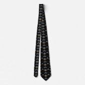 Cravate Black bohemian retro evil eye pattern (Dos)