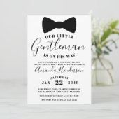 Cravate Black Bow Baby shower Gentleman Invitation (Debout devant)