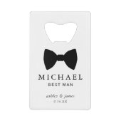 Cravate Black Bow Best Man Mariage personnalisé (Devant)