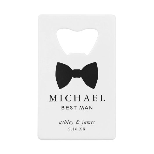 Cravate Black Bow Best Man Mariage personnalisé (Devant)