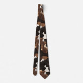 Cravate Black Brown Cream Cow Print (Dos)
