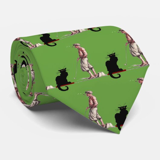 Cravate Black Cat Golf, (Roulé)