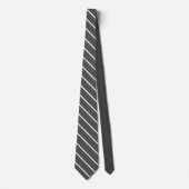 Cravate Black Charcoal, Gray And White Diagonal Stripes (Devant)