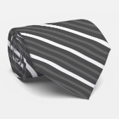Cravate Black Charcoal, Gray And White Diagonal Stripes (Roulé)