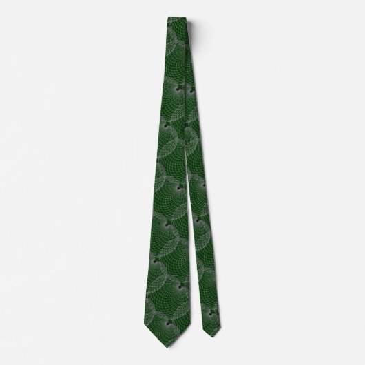Cravate Black Emerald Green & Silver Grey "Spider Web" (Devant)